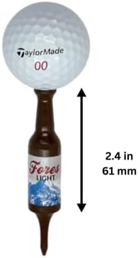 Beer Bottle Golf Tees, Virtually Unbreakable and Recyclable Plastic Golf Tee 6 Pack, Golf Gift for Men, Bachelor Party Novelty Gift, for Golfers,3-1/4" Tall