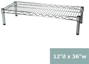 Shelving Inc. 12" d x 36" w Chrome Wire Shelving with 1 Tier Shelf, Weight Capacity 800lbs Per Shelf