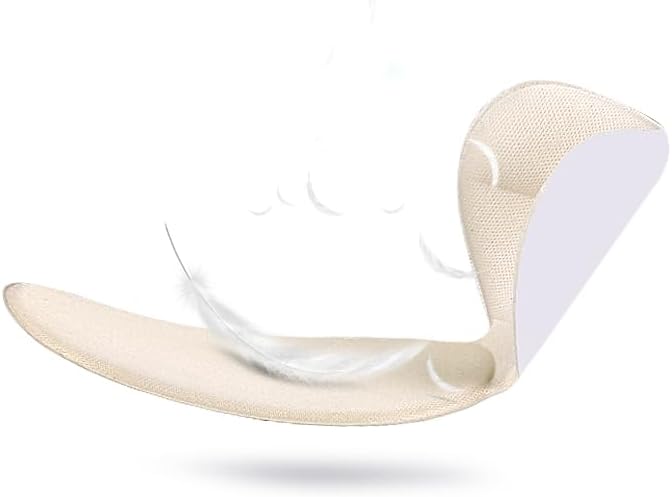 Soft Sponge Heel Protectors - Heel Grips for Comfort in High Heels – T-Shape Design – Anti Slip – Prevents Blisters - Makes Shoes Fit Better - 2 Pairs (Beige)