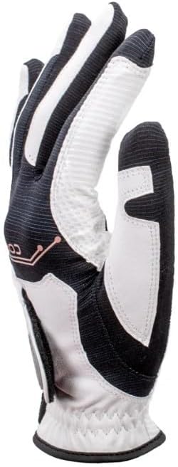Copper Infused Golf Glove for Men – White/Black – Single Pack – Compression Fit, Arthritis Relief, Non-Slip Grip – USGA Approved