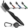 Yoport® Golf Club Brush and Club Groove Cleaner 2 Ft Retractable Zip-line Aluminum Carabiner, Lightweight and Stylish, Ergonomic Design, Easily Attaches to Golf Bag