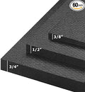 American Floor Mats - Heavy Duty Stall Tiles - Stable/Horse Tiles - Thick, Durable Rubber Flooring Solid Black 12' x 20' Set 3/8" Thick (60 Tiles Total)