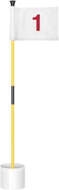KINGTOP Golf Flagstick Mini, Putting Green Flag for Yard, All 3 Feet, Double-Sided Numbered Golf Flags, Golf Pin Flag Hole Cup Set, Portable 2-Section Design, Gifts Idea