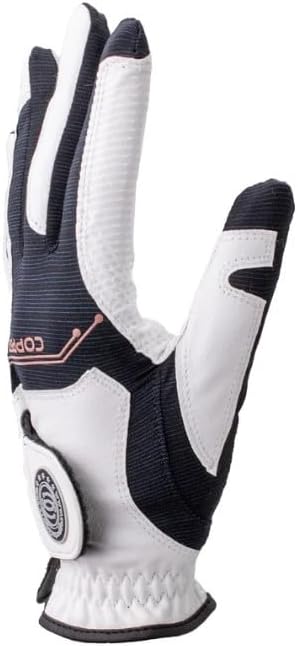 Copper Infused Golf Glove for Men – White/Black – Single Pack – Compression Fit, Arthritis Relief, Non-Slip Grip – USGA Approved