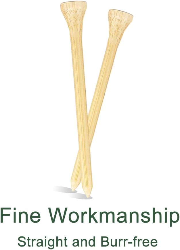 110 Pcs Bamboo Golf Tees 3 1/4 Inch, Friendly Biodegradable, Long and Tall Golf tees, More Durable and Stable, Ideal for Beginner