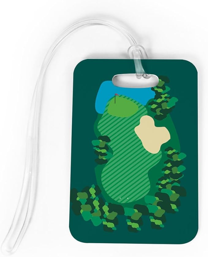 ChalkTalkSPORTS Golf Luggage & Bag Tag | Golf Course | Standard Lines on Back | Medium