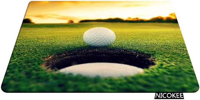 Golf Rectangle Gaming Mousepad Cool Golf Ball Hole Sport Mouse Pad Mouse Mat for Computer Desk Laptop Office 9.5 X 7.9 Inch Non-Slip Rubber