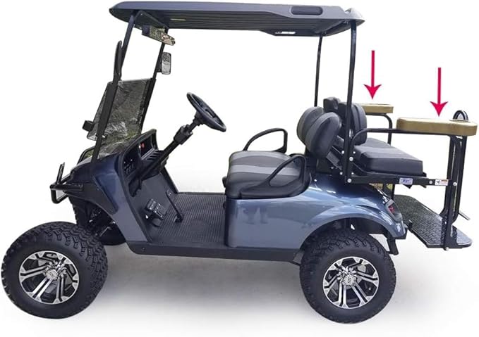 PIT66 Universal Golf Cart Rear Seat Arm Rest Cushion with Cup Holders