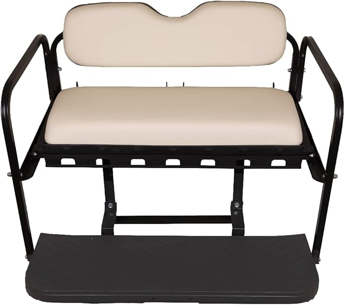 GTW MACH3 Club Car Precedent/Tempo/Onward Golf Cart Rear Seat Kit with Steel Frame | Compatible with 2004-Up Models (White)