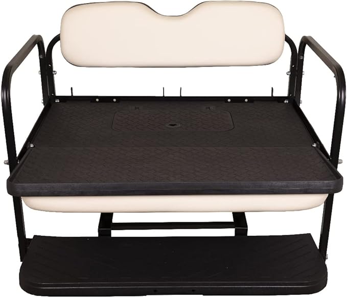 GTW MACH3 Club Car Precedent/Tempo/Onward Golf Cart Rear Seat Kit with Steel Frame | Compatible with 2004-Up Models (White)