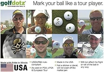 Golfdotz - USGA Rule Conforming Novelty Golf Ball Markers, Golf Ball Stickers for Marking Balls, No More Smearing from Stamps, Gifts for Golfers, Dads, and Retirees, (CreaturesCollection; 18-32 Count)