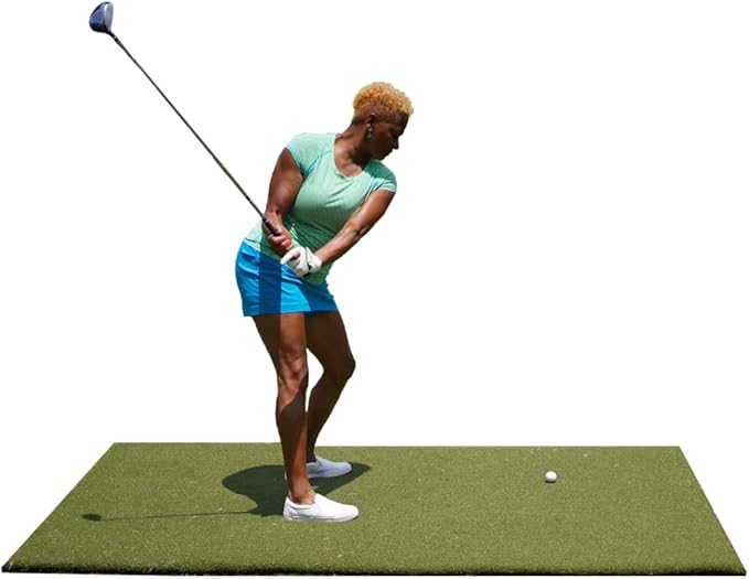 The Original Country Club Elite® by Real Feel Golf Mats® 5' X 8' Simulator Size Golf Mat | Heavy Duty Commercial Practice Mat | Accepts A Real Tee | Swing Down and Through | Indoor/Outdoor