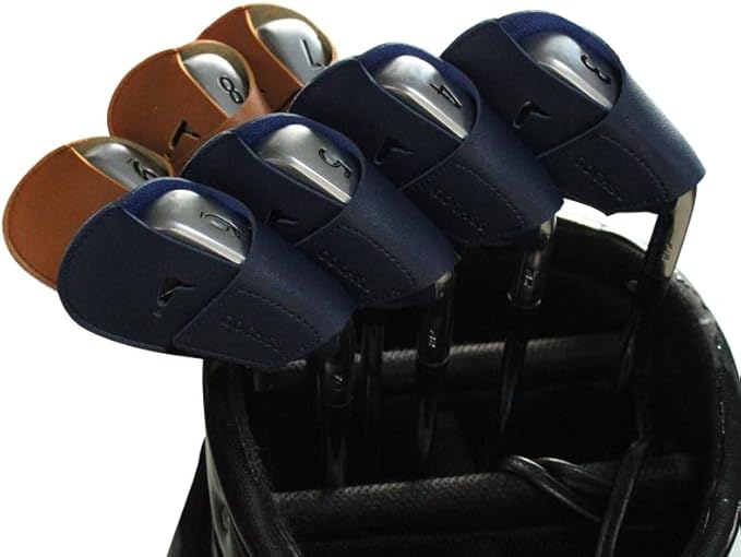 I Golf Iron Headcovers 10pcs PU Fit Both Right-Handed Clubs Golf Club Protector for Titleist Callaway Ping Taylormade Fit More Brands Golf Iron.