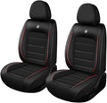 Leather Car Seat Covers for VW Golf SportWagen 2015-2019,Waterproof Soft Seat Covers,Interior Accessories Seat Covers Protector Airbag Compatible(2pcs Black&Red Standard)