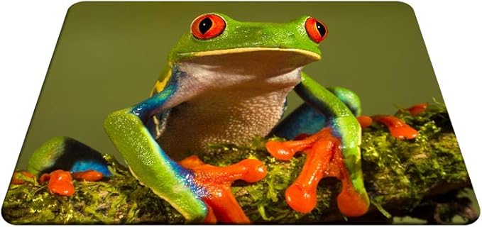Frog Gaming Mousepad Cute Tree Frog Green Wild Animal Mouse Pad Mouse Mat for Computer Desk Laptop Office 9.5 X 7.9 Inch Non-Slip Rubber