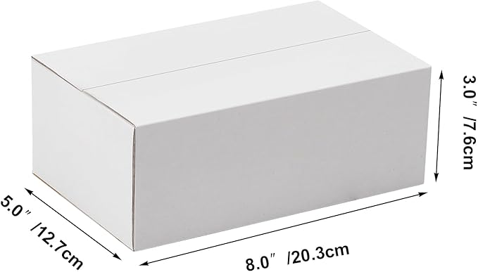 12x4x3 White Shipping Boxes Set of 40, White Kraft Corrugated Cardboard Small Boxes Mailers for Business Packaging Box, Present Box