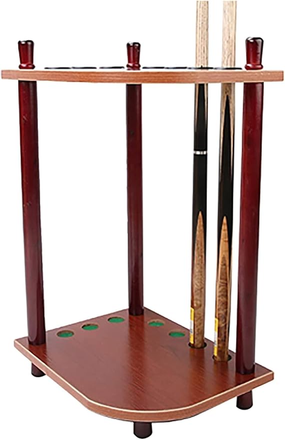 OSCCAR Corner Wooden Golf Club Pool Cue Storage Stand Rack, 7 Holes Small Vintage Putter Display Tool Case, for Indoor/Garage/Home Gym