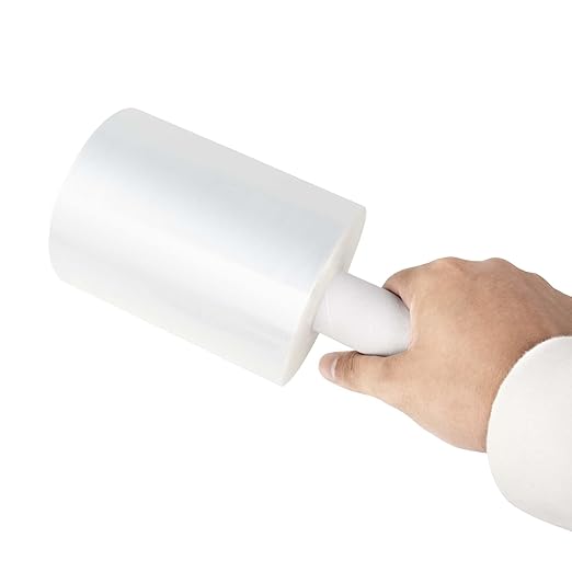ADHES Handheld Stretch Film, 100mm x 150m, Heavy Duty Plastic Wrap for Packaging, Moving, and Storage