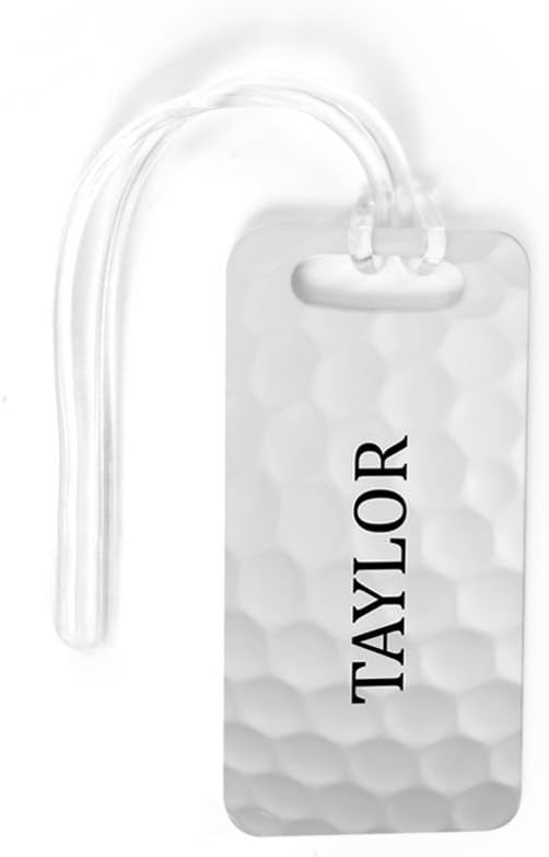 ChalkTalkSPORTS Golf Luggage & Bag Tag | Personalized Golf Ball Graphic | Small