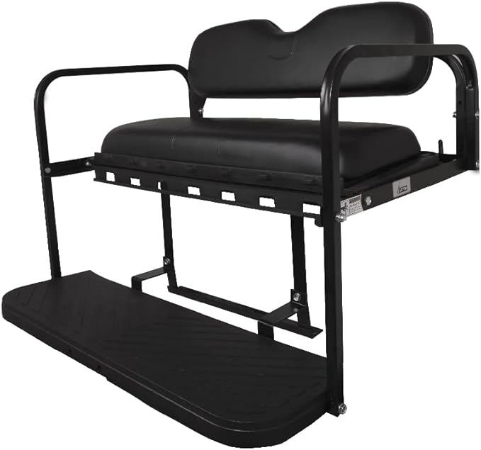 GTW MACH3 Golf Cart Rear Seat Kit Compatible with Club Car Precedent/Tempo/Onward | Fits 2004-Up Models | Steel Frame with Black Cushions