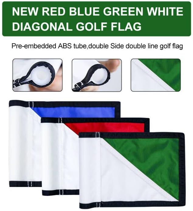 Golf Flagstick 3ft,Golf Flag Hole Cup Set Double-Sided Putting Green Flags for Backyard Putting Green Driving Range Practice Two-Section Design Portable