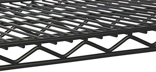 Omega Shelving Storage | 2 Tier Starter Shelving Unit 18" Deep x 60" Wide x 36" High - 800 lb Weight Capacity per Shelf, Adjustable Wire Shelving, Tool-Free Assembly |Black Shelving