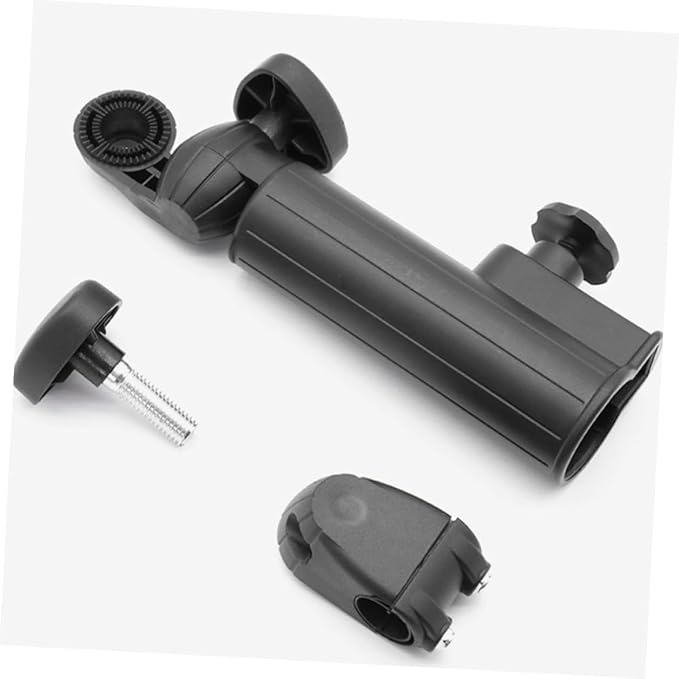 Adjustable Golf Cart Umbrella Holder with Double Bolt Clamp Plastic Stand for Rain and Sun Protection Fits Rounded Handle Umbrellas Stable Mounting Accessory for Golf Trolleys