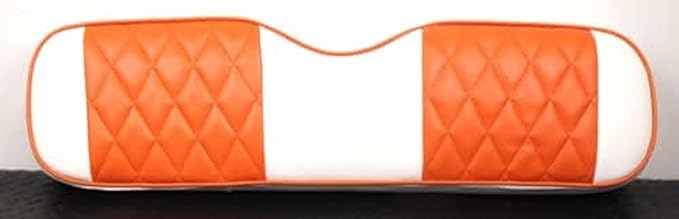 Huskey Parts Company Club Car Front Seat Cover White Orange Diamond Stitch for DS 2000.5-Up Golf Cart