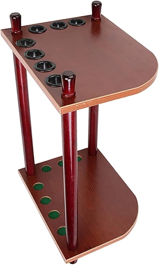OSCCAR Corner Wooden Golf Club Pool Cue Storage Stand Rack, 7 Holes Small Vintage Putter Display Tool Case, for Indoor/Garage/Home Gym