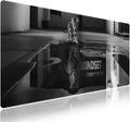 Extended XXL Gaming Mouse Pad with Stitched Edges for Home & Office - Mindset is Everything Inspirational Quote & Cute Cat Funny Tiger Reflection, Smooth Fabric Surface Anti-Slip Base Large Desk Mat