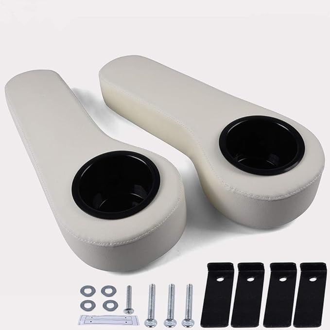 PIT66 Universal Golf Cart Rear Seat Arm Rest Cushion with Cup Holders