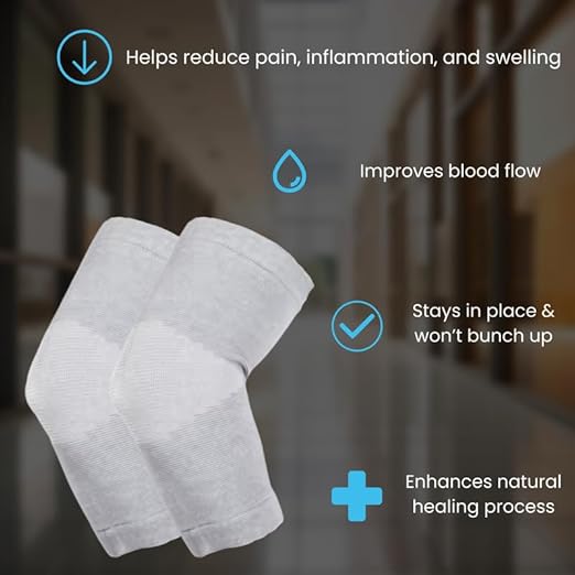 Wonder Care Bamboo Elbow Support Compression Sleeve for Tennis, Golf Elbow, Joint Pain Relief, White, Pack of 2 (Small)