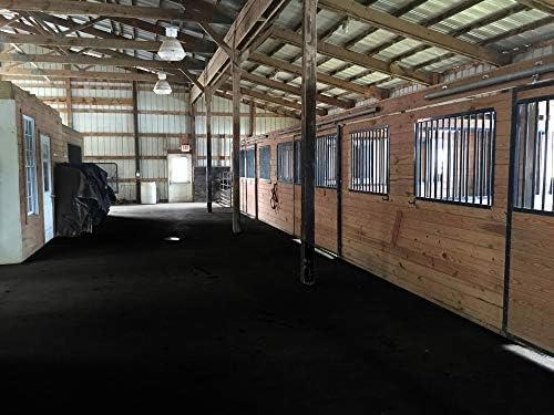American Floor Mats - Heavy Duty Stall Tiles - Stable/Horse Tiles - Thick, Durable Rubber Flooring Solid Black 12' x 20' Set 3/8" Thick (60 Tiles Total)
