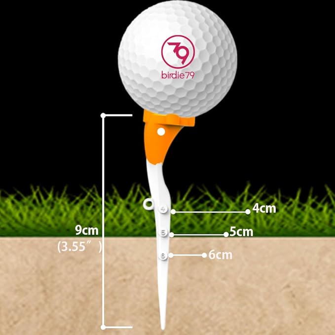 Premium High Path Golf Tee Set - 5° Launch Angle, 9 Pack, Adjustable Height Markers, Reduces Hooks and Slices, High Visibility, Stable 20mm Head