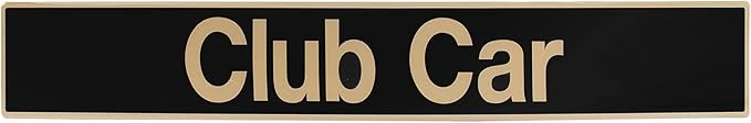 Drive-up Name Plate for Club Car DS Emblem Black Gold for Golf Cart-18" X 2.24"