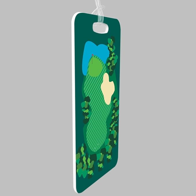 ChalkTalkSPORTS Golf Luggage & Bag Tag | Golf Course | Standard Lines on Back | Large