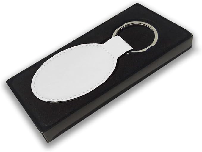 LaserGram Oval Keychain, Off Road Racer, Personalized Engraving Included (White)