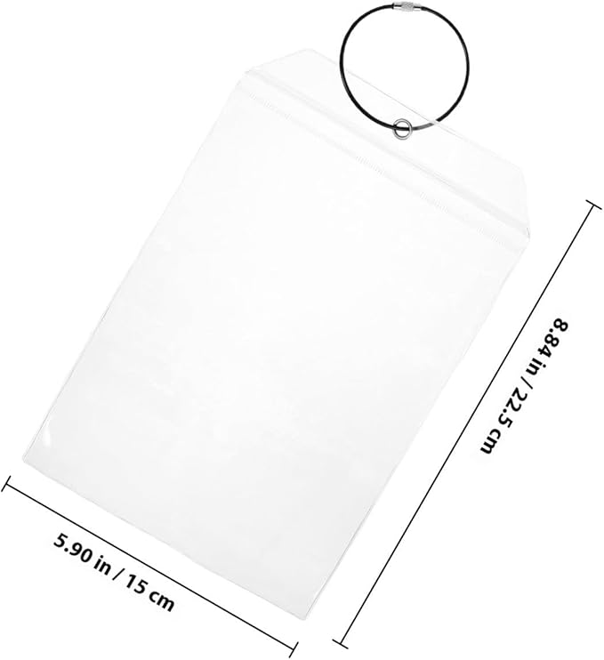 Milisten 6Pcs Waterproof Luggage Tags for Suitcases and Cruise Ships with Black Steel Wire Loop, Plastic Travel and Golf Bag Label Holders, Sturdy Id Card Sleeve Set for Travel Accessories