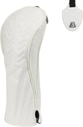 4pcs or 1pc Golf Club Head Covers for Woods, Driver, Fairway, Hybrid – Premium PU Leather with Interchangeable Tags & Magnetic Blade and Mallet Putter Covers