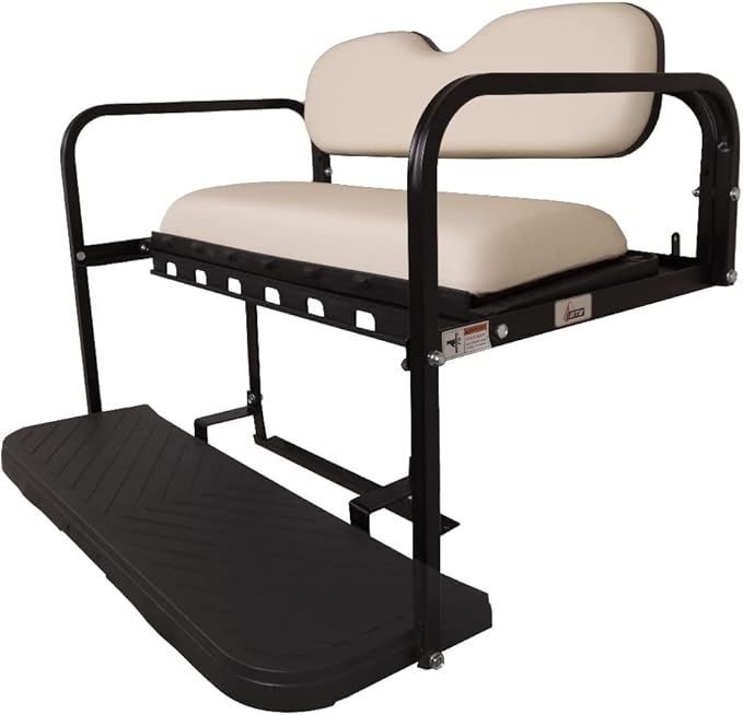 GTW MACH3 Club Car Precedent/Tempo/Onward Golf Cart Rear Seat Kit with Steel Frame | Compatible with 2004-Up Models (White)