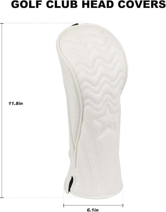 4pcs or 1pc Golf Club Head Covers for Woods, Driver, Fairway, Hybrid – Premium PU Leather with Interchangeable Tags & Magnetic Blade and Mallet Putter Covers