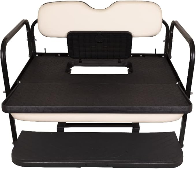 GTW MACH3 Club Car Precedent/Tempo/Onward Golf Cart Rear Seat Kit with Steel Frame | Compatible with 2004-Up Models (White)