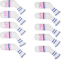 Scott Edward 1/7/10 Pcs Knitted Golf Club Head Covers for Irons Wedge Cuteness and Basically Socks Shape Washable Golf Club Head Protector on Classic Stripes Style，Double Sided Customization