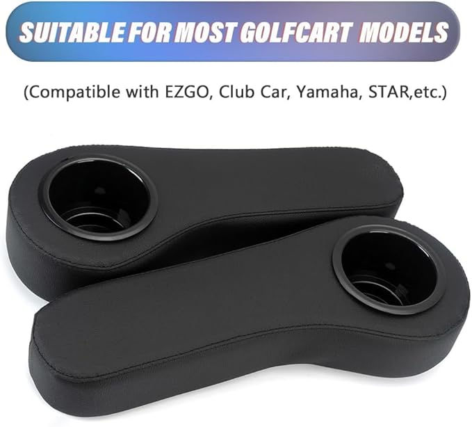 PIT66 Universal Golf Cart Rear Seat Arm Rest Cushion with Cup Holders