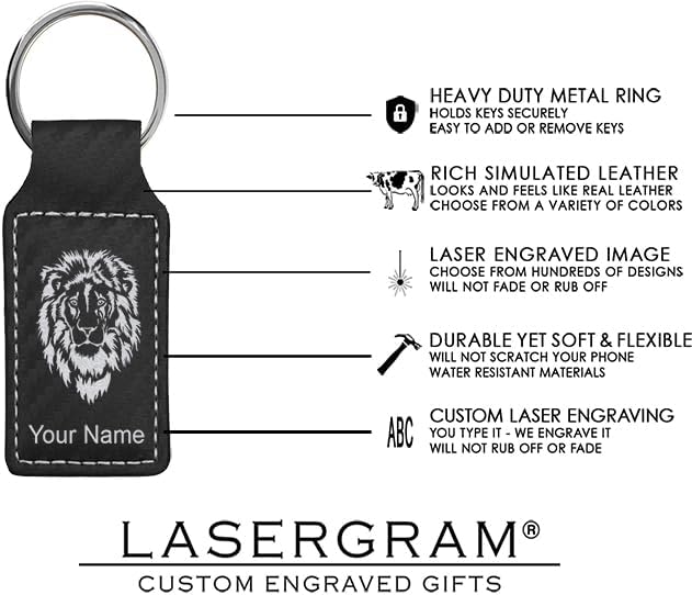 LaserGram Rectangle Keychain, Coat of Arms Germany, Personalized Engraving Included (Carbon Fiber Black with Silver)