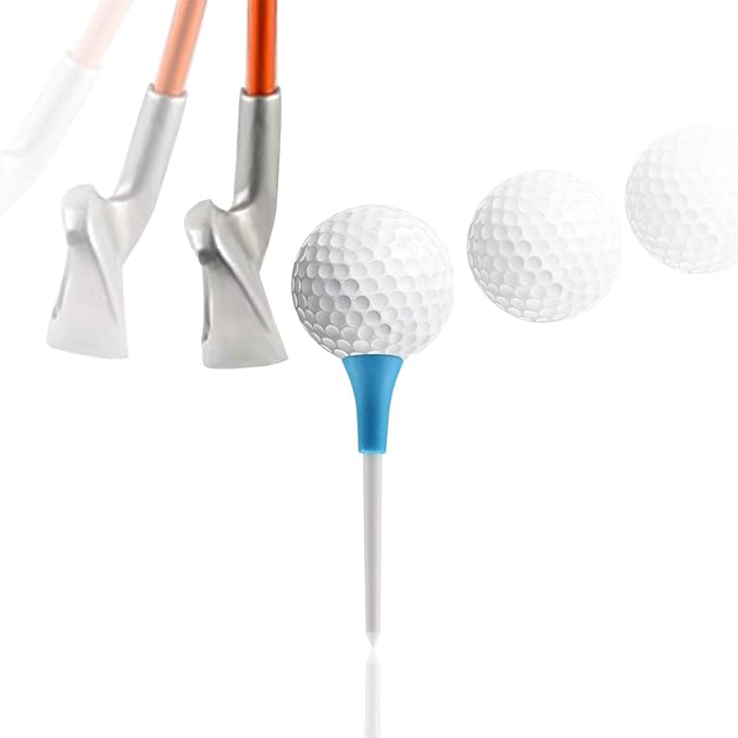 Crestgolf Rubber Cushion Top Plastic Golf Tees Mixed Colors Pack of 50pcs