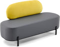 OmySalon Waiting Room Bench with Back, 55.1" Office Guest Chair, Faux Leather Upholstered Reception Seating, Lobby Bench for Beauty Salon Barbershop Airport Bank Hall Room Conference