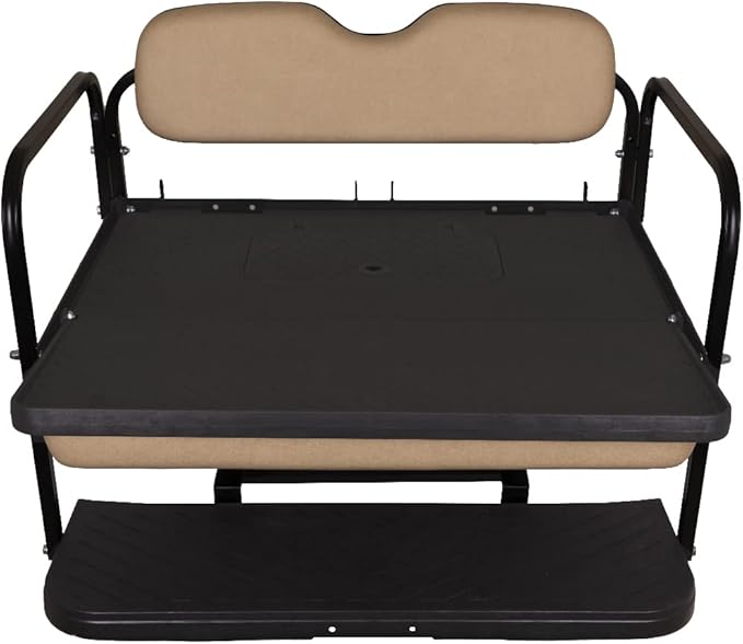 GTW MACH3 Club Car Precedent/Tempo/Onward Golf Cart Rear Seat Kit with Steel Frame | Compatible with 2004-Up Models (Buff)
