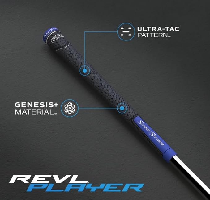 SuperStroke REVL Player Midsize Golf Club Grips, .60 Round, All-weather Control and Long-lasting Performance in a Durable, High-traction Design