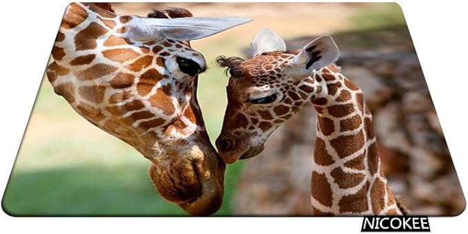Giraffe Rectangle Gaming Mousepad Lovely Giraffe Mom and Baby Mouse Pad Mouse Mat for Computer Desk Laptop Office 9.5 X 7.9 Inch Non-Slip Rubber